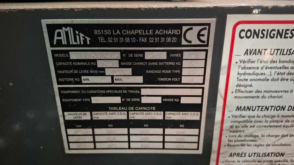 Chariot élévateur multi directionnel AGILIFT - 3 ROUES - 19958